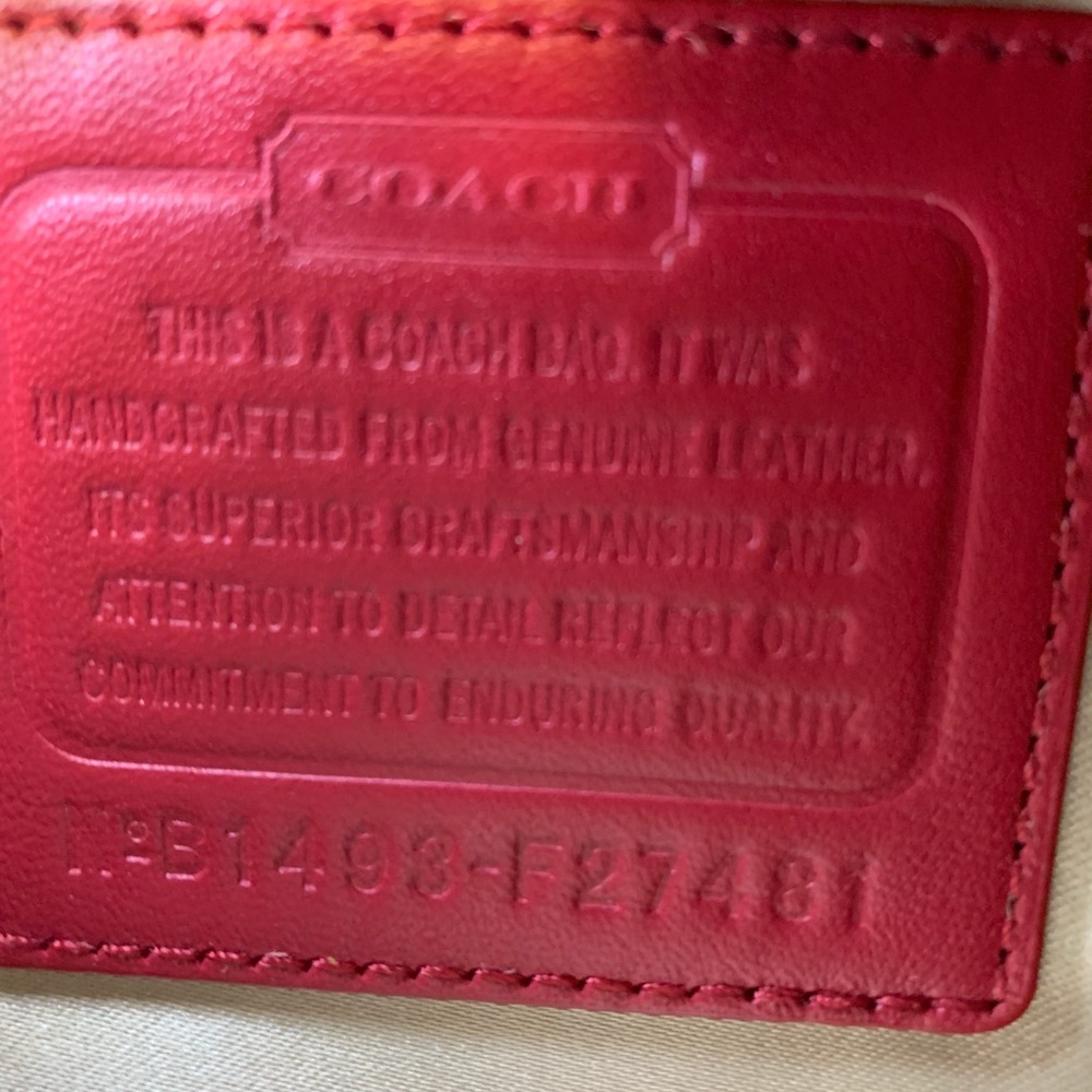 Coach Taylor F27481 Coral Colored Leather Flap Bag - Picture 9 of 9